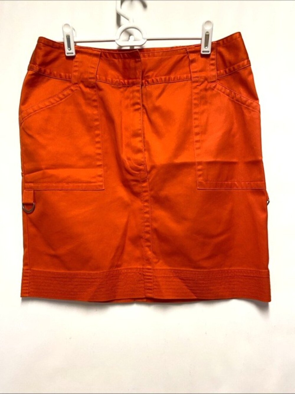 Vintage Intuitions Women’s Deep Orange Utility Mini / Pencil Skirt, NWT